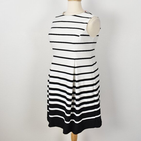 Eliza J Graduated Stripe Pleated Sleeveless Dress - 14W - Picture 4 of 10